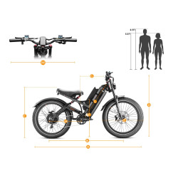 Eahora Romeo Pro 2 – 3000W Dual Motor Fatbike, 52V 70Ah батерия, пълен амортисьор, 74 km/h