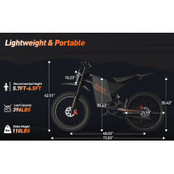 Електрически велосипед Bopzin Q8 3000W до 60 км/ч