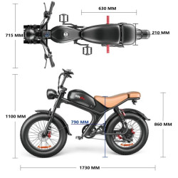 EMOKO C93 Dual Електрически Велосипед 2000W 48V 35Ah