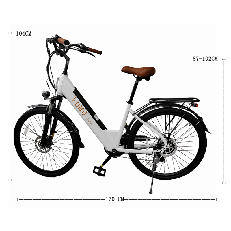 Електрически дамски велосипед Vomo CS20, 250W, 10Ah/36V, 26"+подаръци – Стил и комфорт за жените